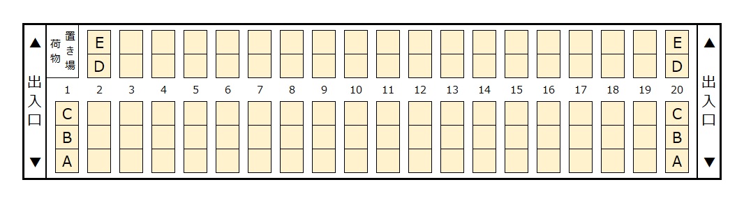 座席表-E7系/W7系　シートマップ-E7系/W7系