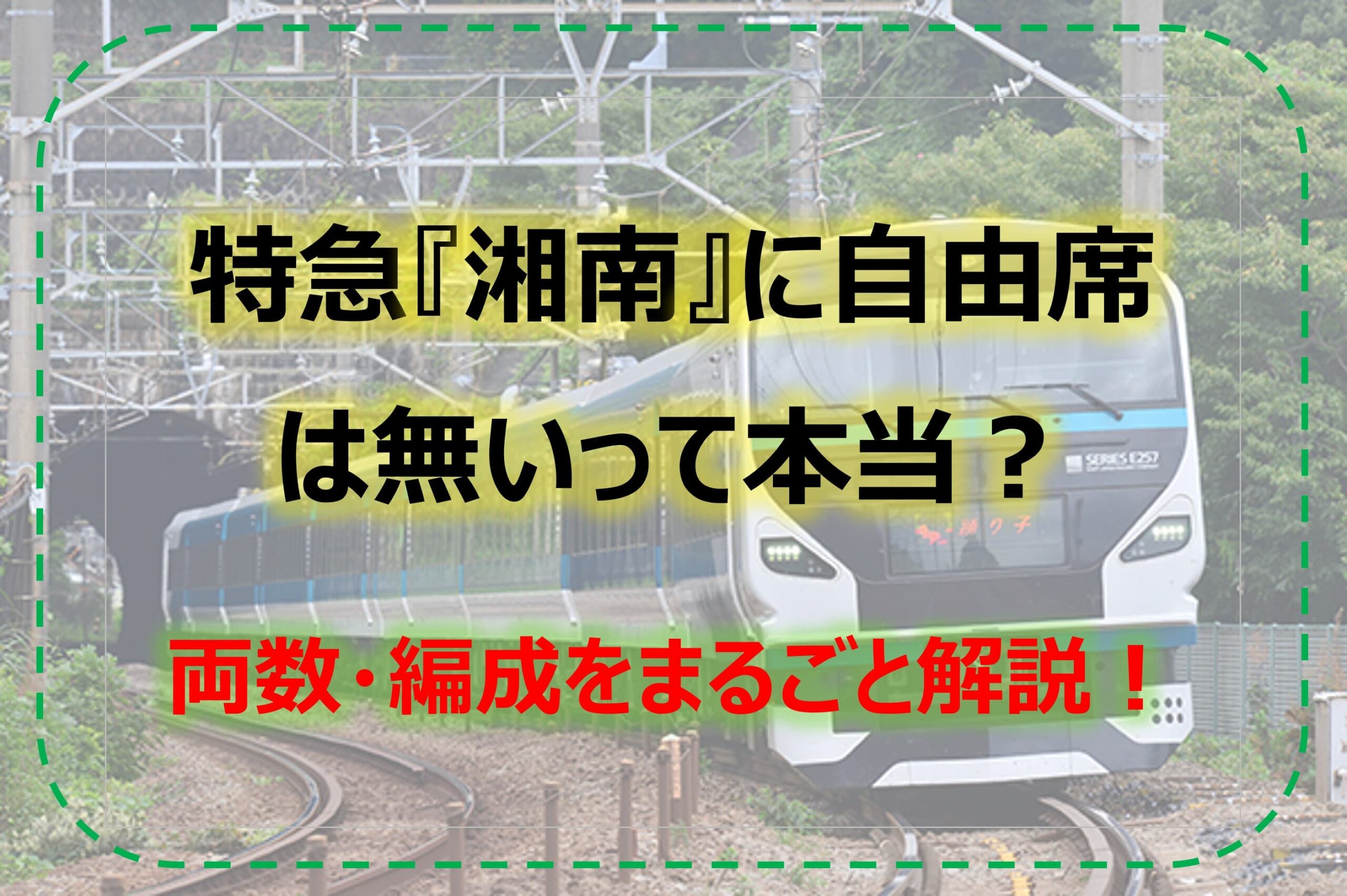 特急『湘南』に自由席は無いって本当？｜両数・編成をまるごと解説！